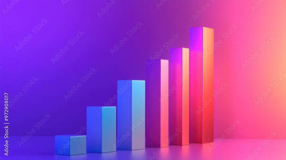 Poster a 3d bar chart with a gradient color scheme and shadow effects, creating a visually striking represe
