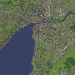 3D illustration of city and urban in Geneva Switzerland