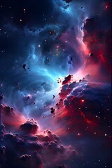 Colorful space galaxy cloud nebula. Stary night cosmos. Universe science astronomy. Supernova background wallpaper
