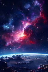 Colorful space galaxy cloud nebula. Stary night cosmos. Universe science astronomy. Supernova background wallpaper
