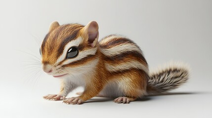 21. **Cute 3D render of a little chipmunk with striped back and tiny paws