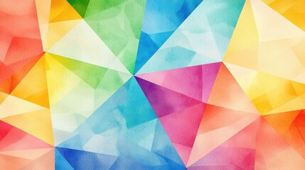 Colorful abstract tessellation, sharp shapes and bold hues, energetic design, watercolor style