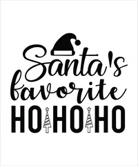 Santa favorite ho ho ho Christmas groovy wavy svg t shirt design