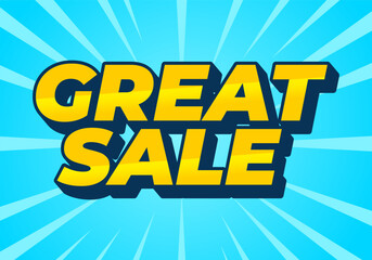 Great sale. Text effect in good colors with 3D style