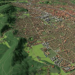 3D illustration of city and urban in Graz Austria