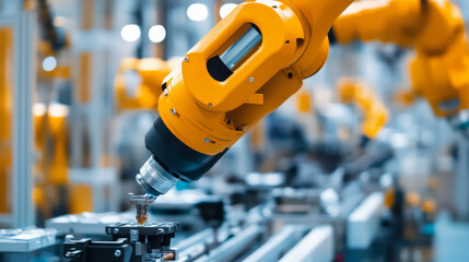 Close-up of machinery on a production line in a modern manufacturing plant