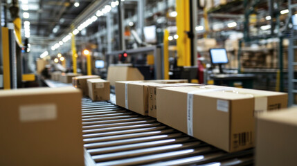 Packaging products on a fast-paced production line in an industrial setting