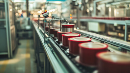 Packaging products on a fast-paced production line in an industrial setting