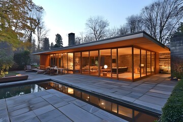 Obraz premium Modern Architecture House with Swimming Pool