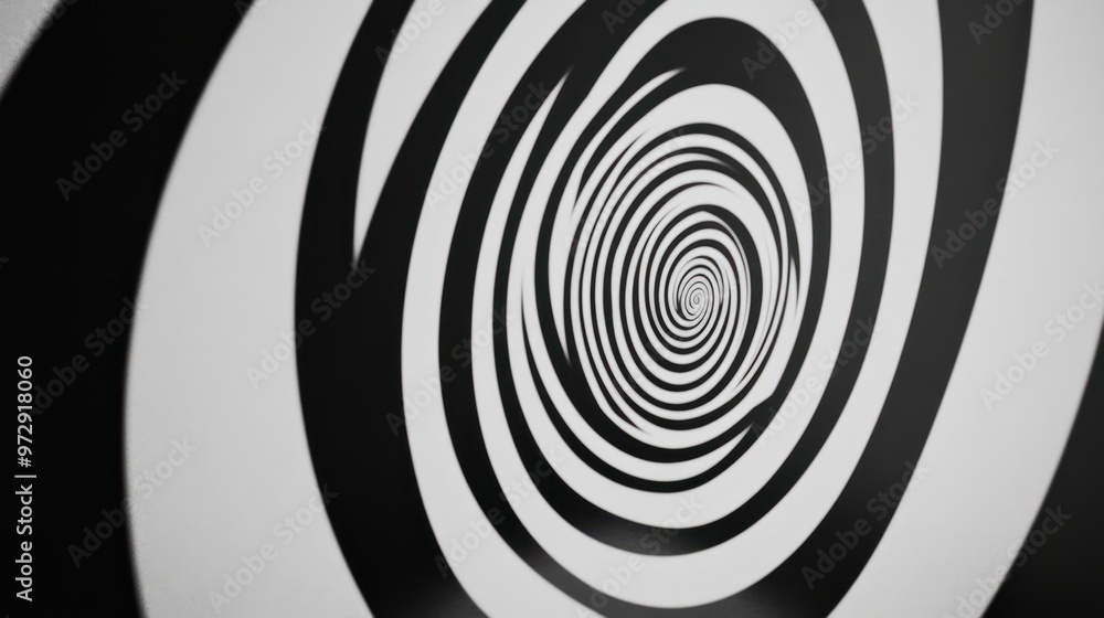 Poster a minimalist artwork with a series of concentric circles and ellipses in black and white, creating a