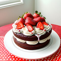 It's always nice to enjoy a chocolate cake with strawberries and cream filling on a daily basis and at celebrations.