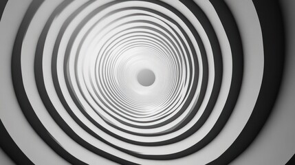 Fototapeta premium A pattern of concentric circles and radiating lines that create a dynamic sense of movement and depth, all in black and white
