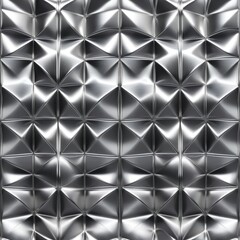 Obraz premium A close-up shot of a metallic wall covered in triangular patterns