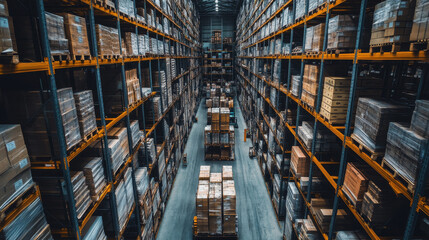 A well-organized warehouse with efficient logistics operations