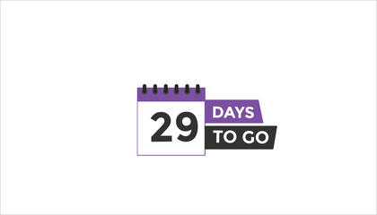 29 days to go Countdown number banner templates. time icon. Vector Illustration 