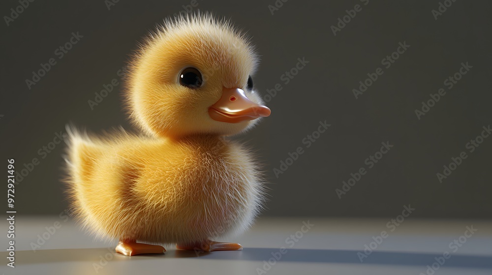 Poster 13. **sweet 3d depiction of a little duckling with soft down feathers and tiny beak