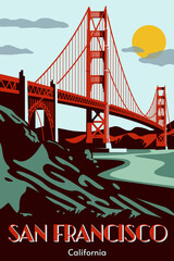 Iconic San Francisco Golden Gate Bridge Sunset Design