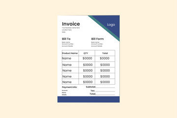 New Creative Minimal Own Concept Invoice Design For your Business.