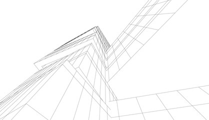 Building sketch architectural 3d illustration