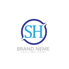 sh logo letter gradient icon colorful logo