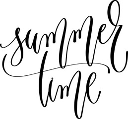 summer time - hand lettering inscription positive quote, calligraphy vector illustration