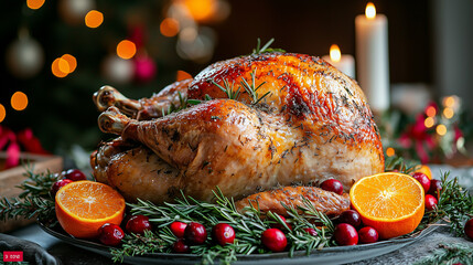 roasted turkey christmas and thanksgiving meal