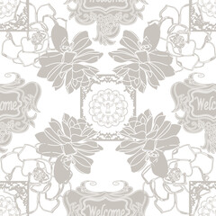 Fototapeta premium The Welcome to 2024 Inspired Design seamless pattern ,prints background, vectors, surface patterns , ,texture, repeat pattern, Pattern tile 