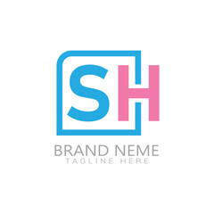 sh logo letter gradient icon colorful logo