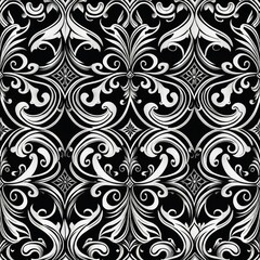 A black and white pattern with swirls, suitable for backgrounds or design elements