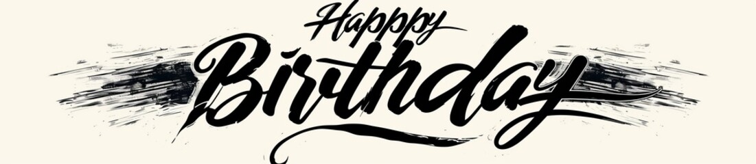 Fototapeta premium Celebratory Happy Birthday Typography Design With Elegant Script and Artistic Flair