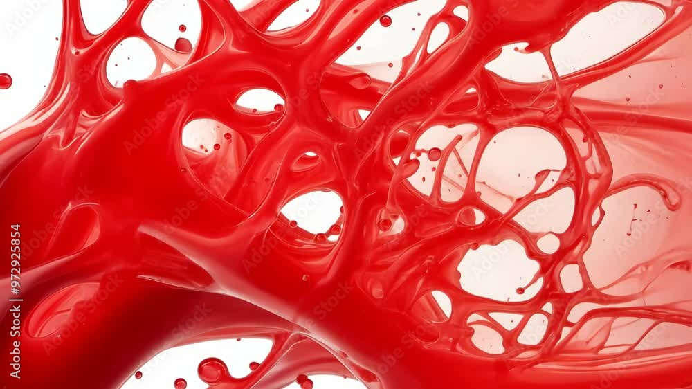 Poster mesmerizing red splash on white background showcasing vibrant fluid dynamics in creative art