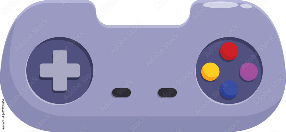 Wall mural Retro game controller with colorful buttons, representing the excitement and nostalgia of classic video games