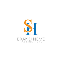 sh logo letter gradient icon colorful logo