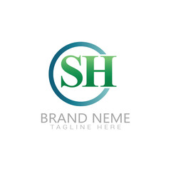 sh logo letter gradient icon colorful logo