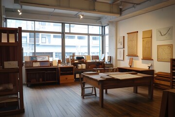 Fototapeta premium Wooden Furniture In A Japanese Style Store