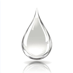 Water drop isolated on white background. 3D illustration. 3D CG. High resolution.