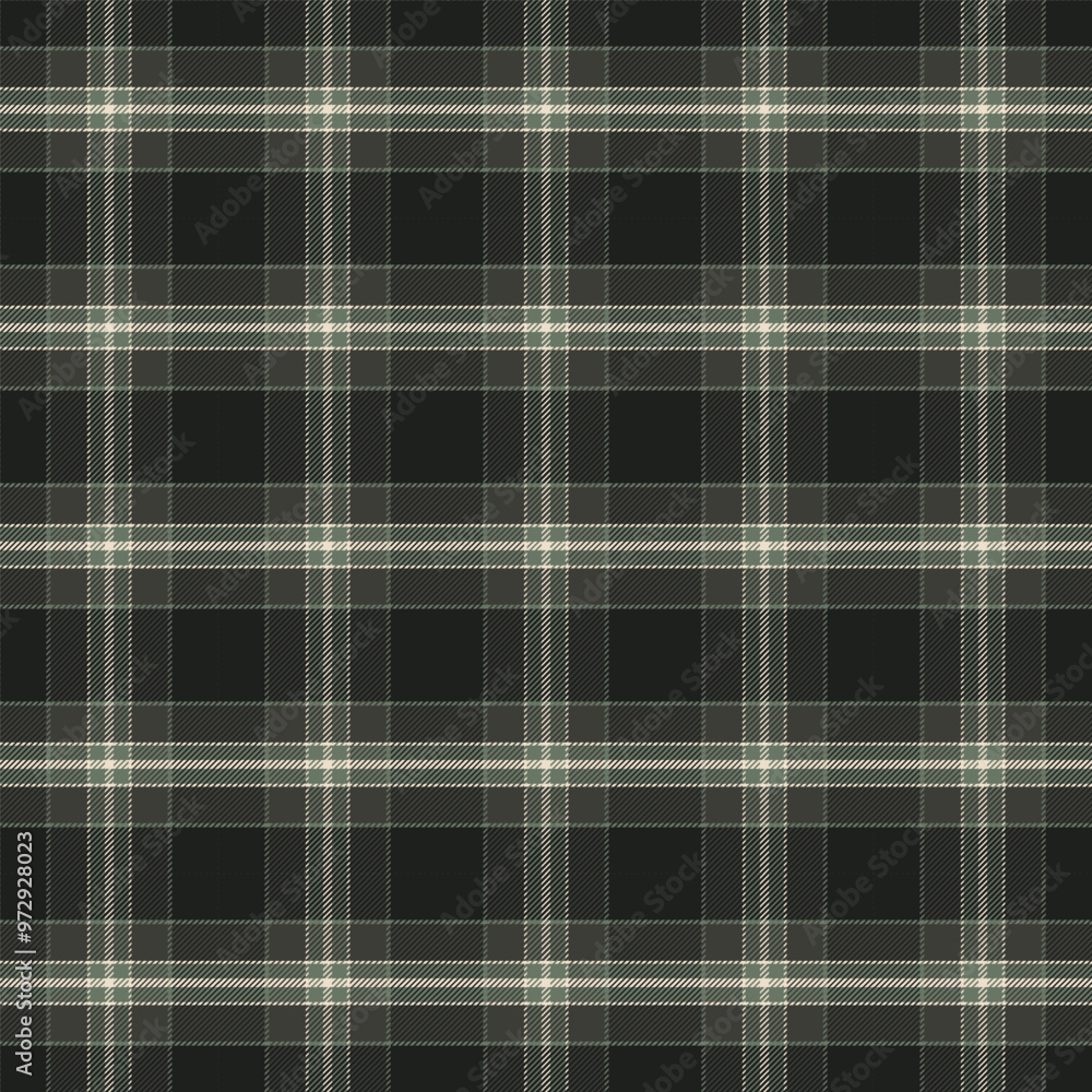 Wall mural plaid pattern with twill weave.dark green tartan check seamless pattern.vector illustration geometri