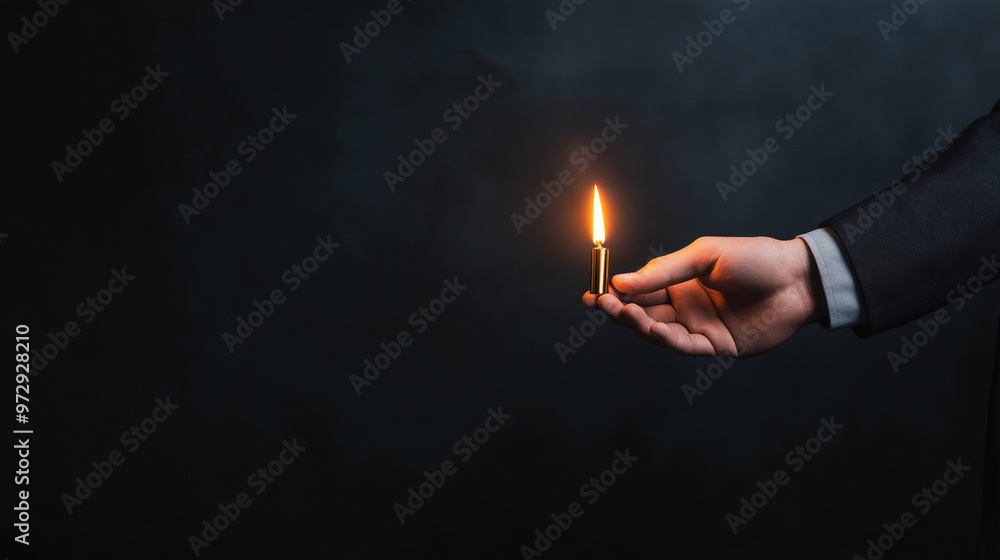 Poster a mentor handing over a torch to a mentee in a darkened room, with the light illuminating a path tow
