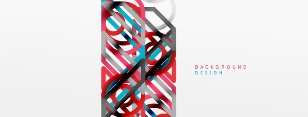 Abstract background - colorful geometric shapes composition made of lines. Technology or business digital template