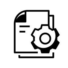 file document with gear
