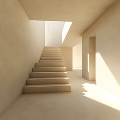 Fototapeta premium Minimalist Staircase Interior Design with Light