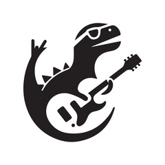 minimalist dinosaur logo with white background