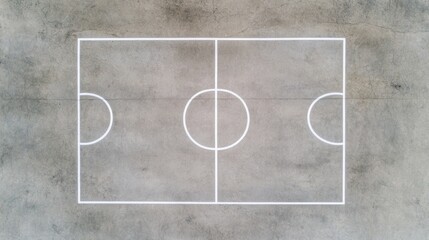A soccer field with white lines and a white circle in the middle