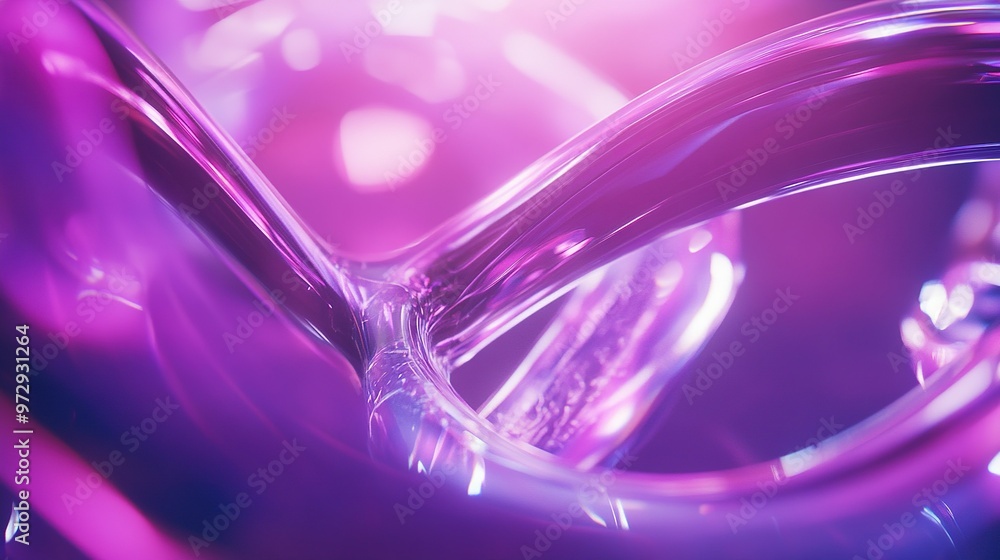 Poster Abstract close-up of colorful transparent material with soft lighting in a modern artistic setting