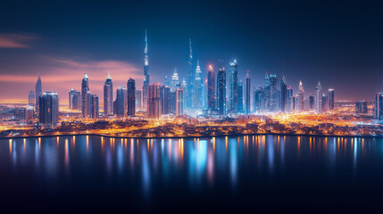 Fototapeta premium the business bay of dubai at night.