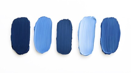 Blue Paint Strokes on White Background, Abstract Image, Texture, Pattern Background, Wallpaper, Cover and Screen of Smartphone, PC, Laptop, 9:16 and 16:9 Format