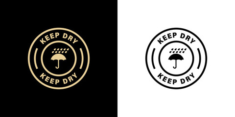 Keep Dry - vector sign for packaging or box labeling.