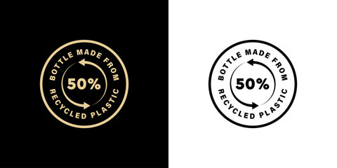 Vector Stamp for drink bottle - 50 percent of bottle made from recycled plastic.