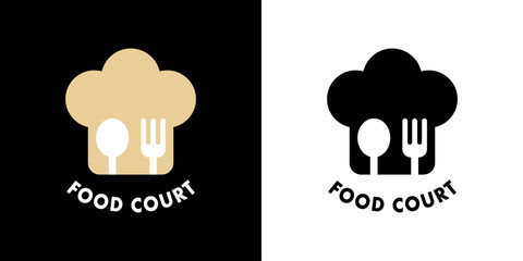 Food Court - vector label for restaurant or cafe.