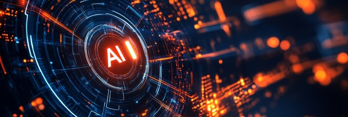 Fototapeta premium AI futuristic technology background vector